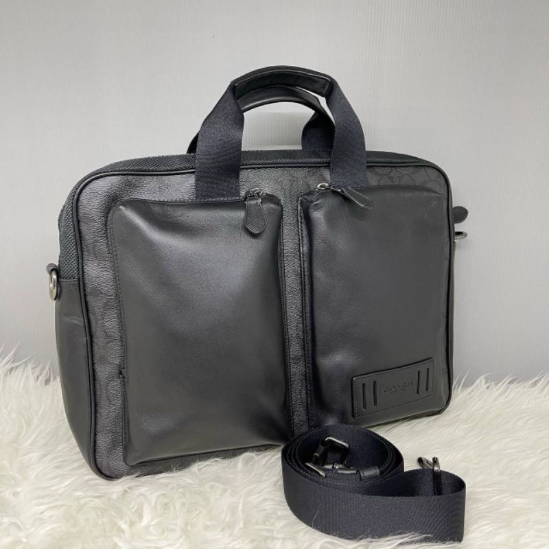 Tas Coach Rider Brief Case Signature black - Laptop Bag Original