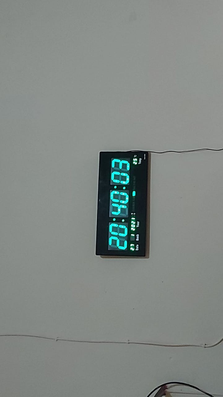 Jam Dinding Digital Led Meja Led Clock 4622 Hijau