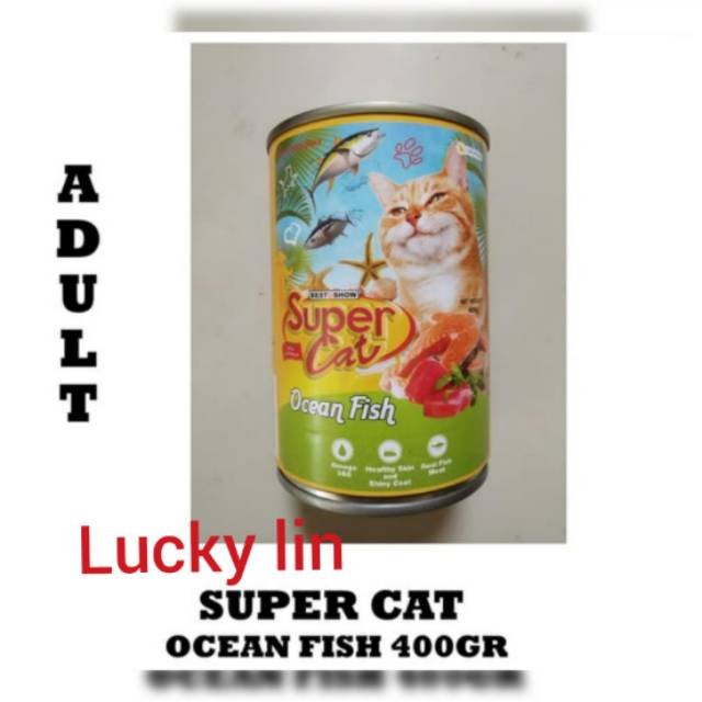 Super cat kaleng 400gr- wetfood- catfood kaleng - supercat adult kaleng 400gr - super cat adult