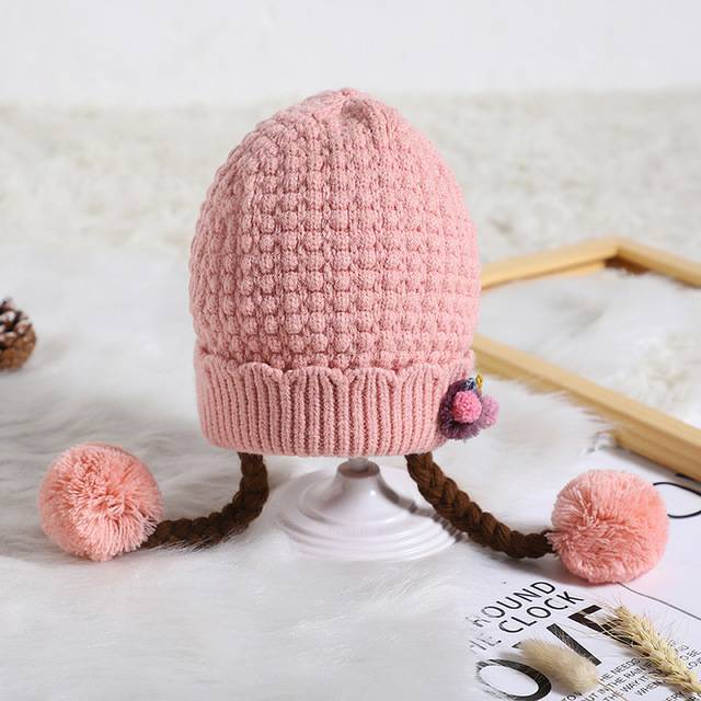 [BISA COD] Topi kepang bayi motif Berry / Topi bayi wig rambut palsu / Topi Kupluk kepang anak perempuan