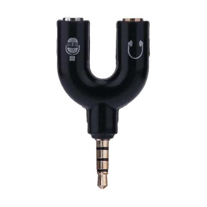 Audio Splitter 2 in 1 U Shape/ Audio Splitter U shape 2 in 1 Mic &amp; audio jack 3.5 mm to Dual Female