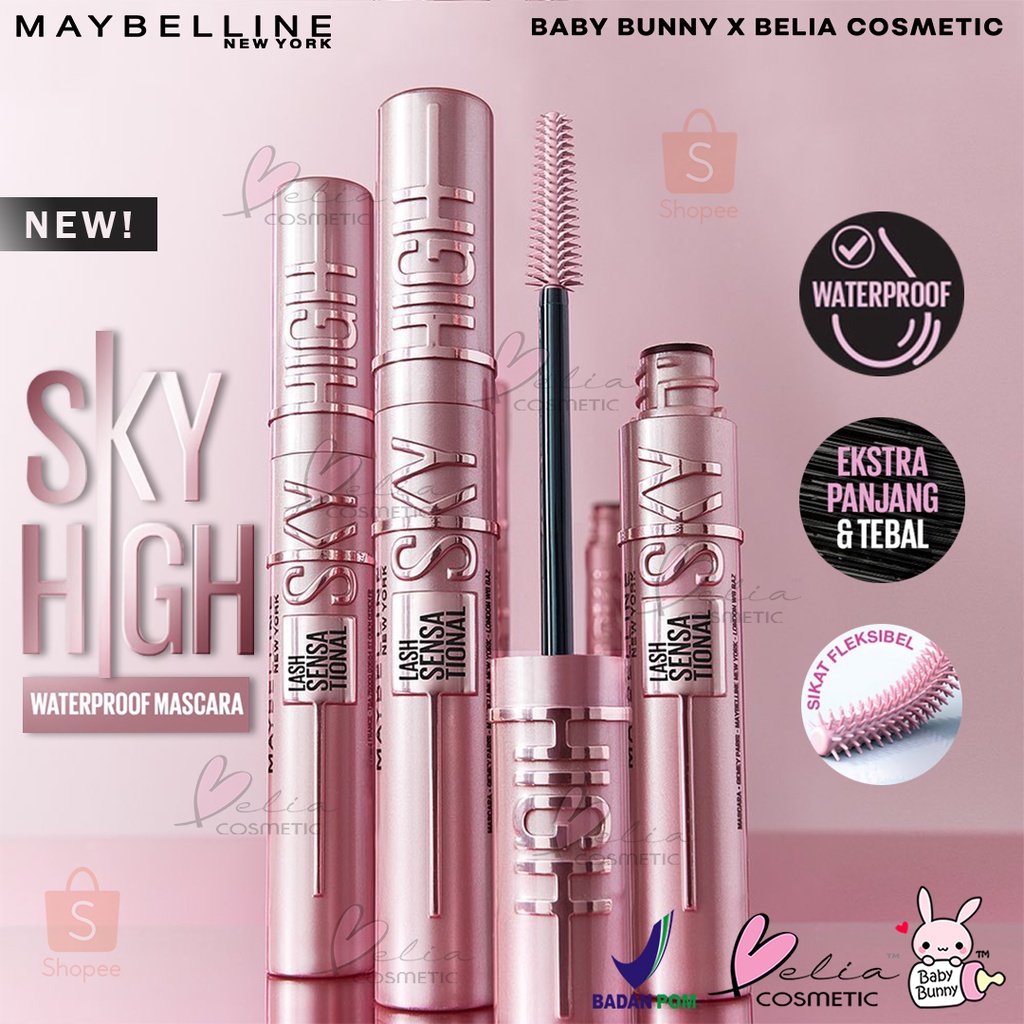 ❤ BELIA ❤ MAYBELLINE Sky High Mascara Waterproof Lash Sensational | Full Volume | Long Lash | Maskara Tahan Air | BPOM