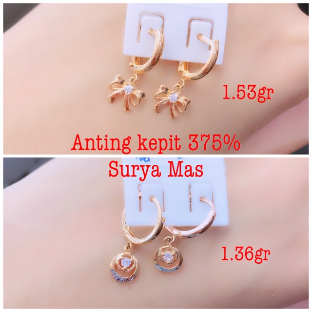 Anting gantung emas 375%