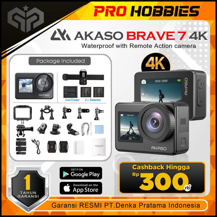Akaso Brave 7 Brave7 4K 30Fps Action Camera Garansi Resmi