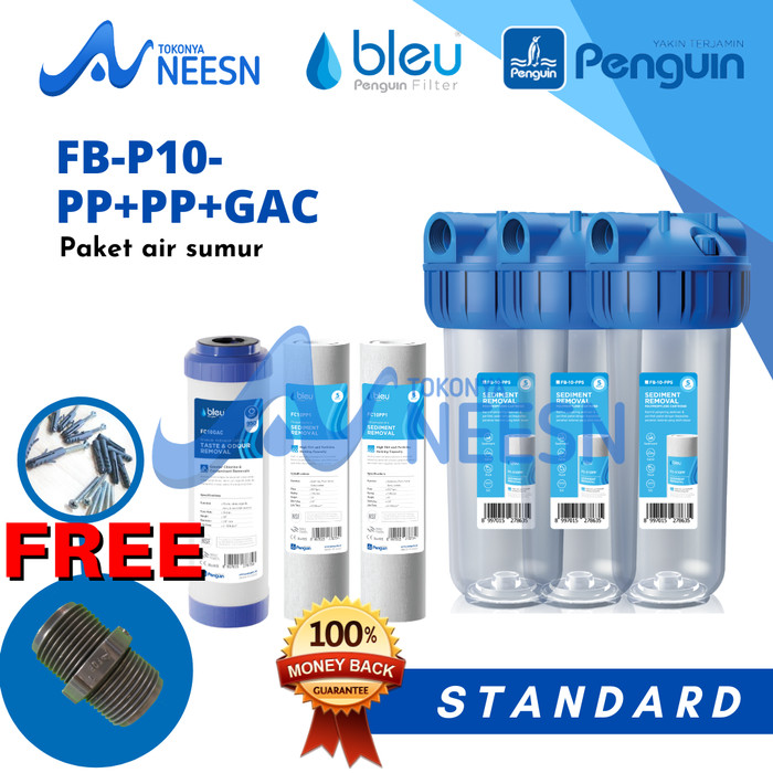 Filter air sumur FB 10&quot; PP+ PP + GAC STD