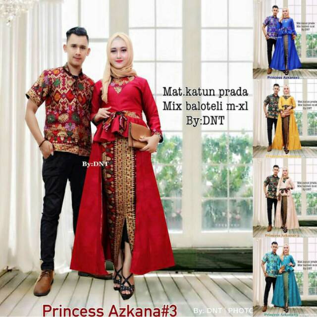 Couple batik modern Couple batik dan kebaya / couple princess Azkana