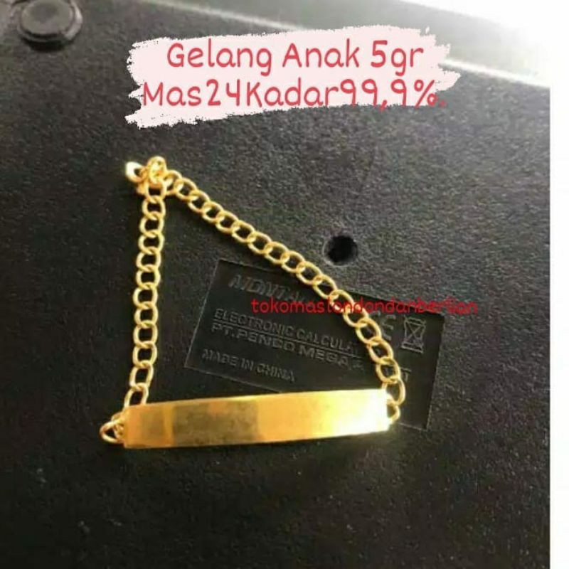 gelang anak emas london 24k kadar 99,9%
