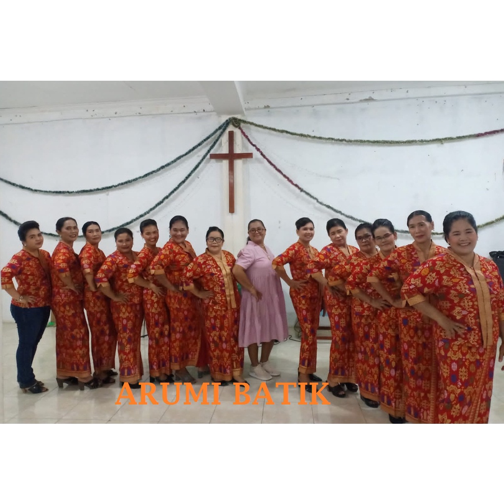 Seragam Batik Wanita Kebaya Setelan Rok Blouse Gereja Arisan PKK Among Tamu Pager Ayu