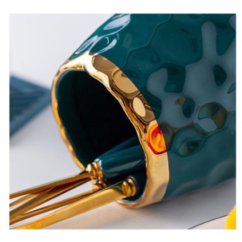 Jar Mug Keramik Tempat Sendok Teh Garpu Kue Set