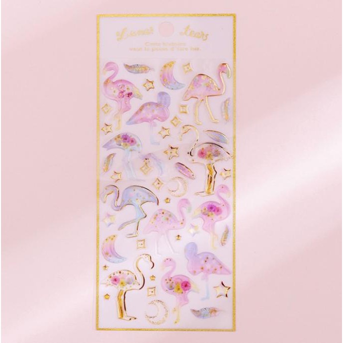 

STIKER TIMBUL GLITTER UNICORN DOLPHIN STICKER 3D - FLAMINGO