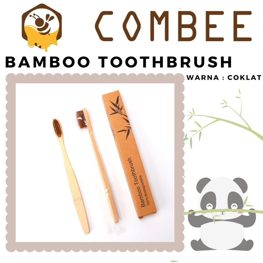 Eco Friendly Sikat Gigi Bamboo / Bambu Natural Alami