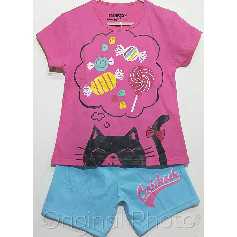 Setelan Baju anak perempuan 1 10 tahun Candy cat Setelan Setelan Baju anak perempuan 1 10 tahun Candy cat Setelan
