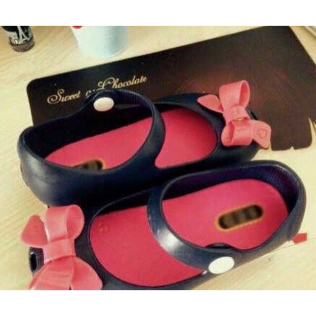 Jelly shoes / mini melissa replika navy bow