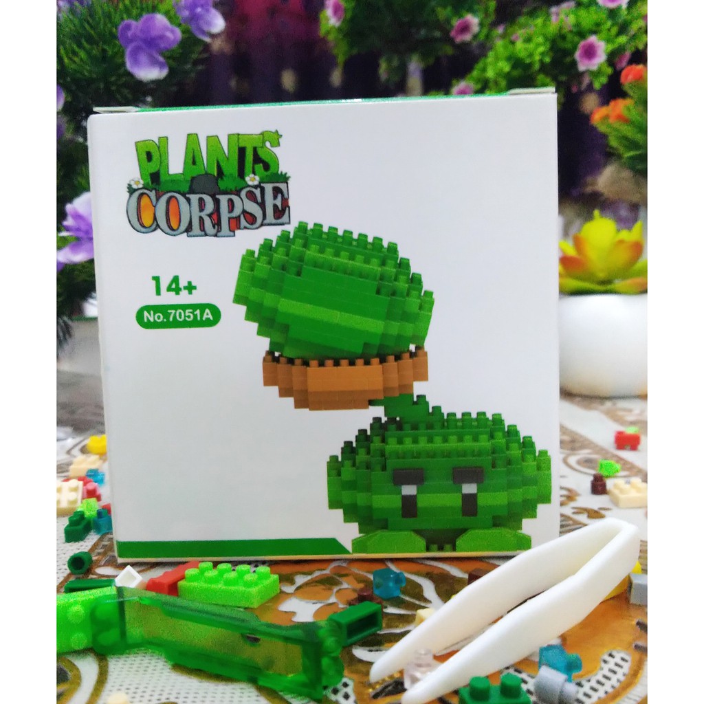 NANO BLOCK LBOYU LEGO PLANT CORPSE PLANT VS ZOMBIE Tentara SEMANGKA