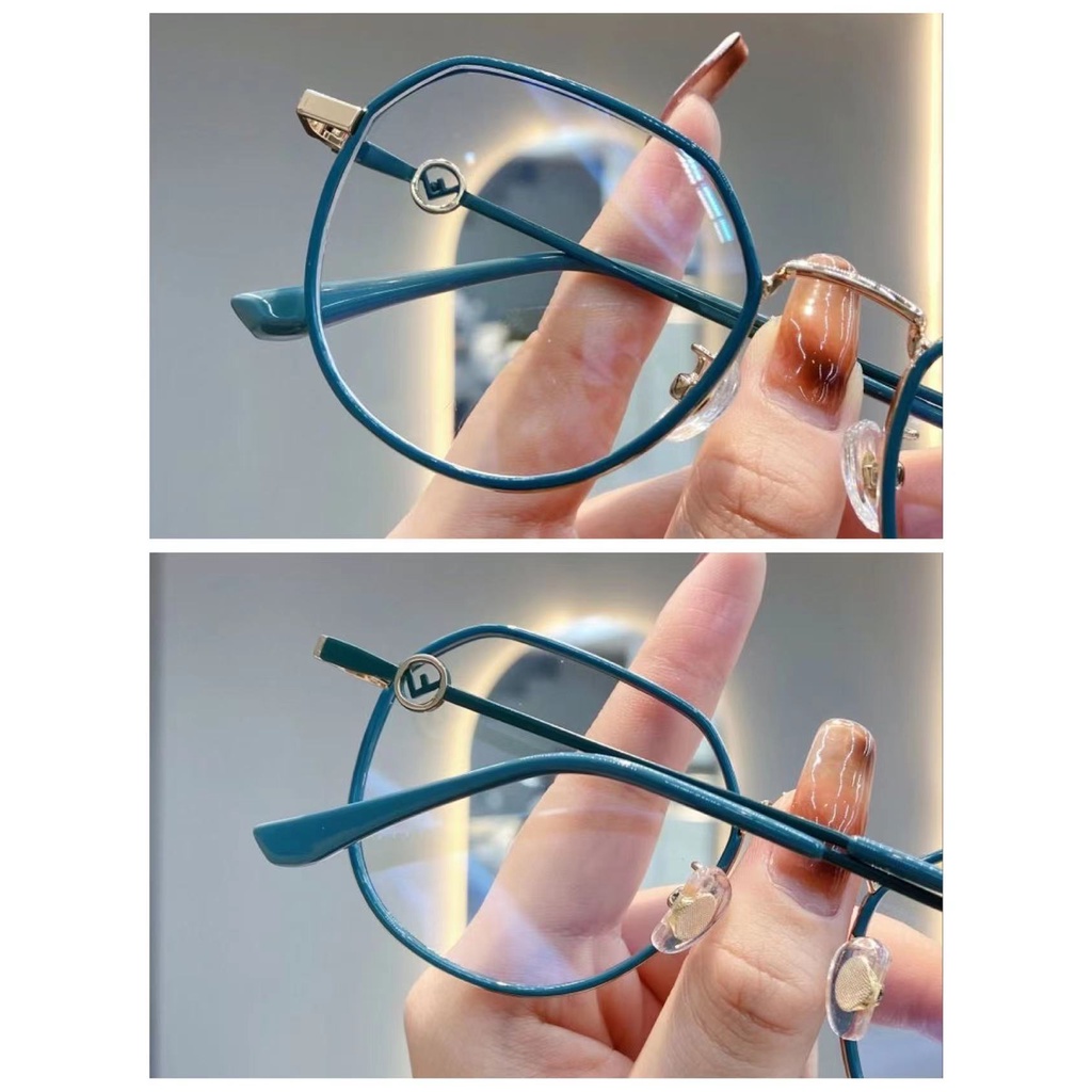 Rowling(ka-162)Frame Kacamata Retro Terbaru Poligonal Tidak teratur Wanita Pria Import anti Radiasi Blue Light Kacamata Fashion