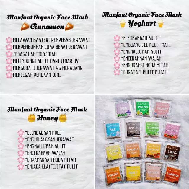 Masker organik Alami tanpa bahan kimia