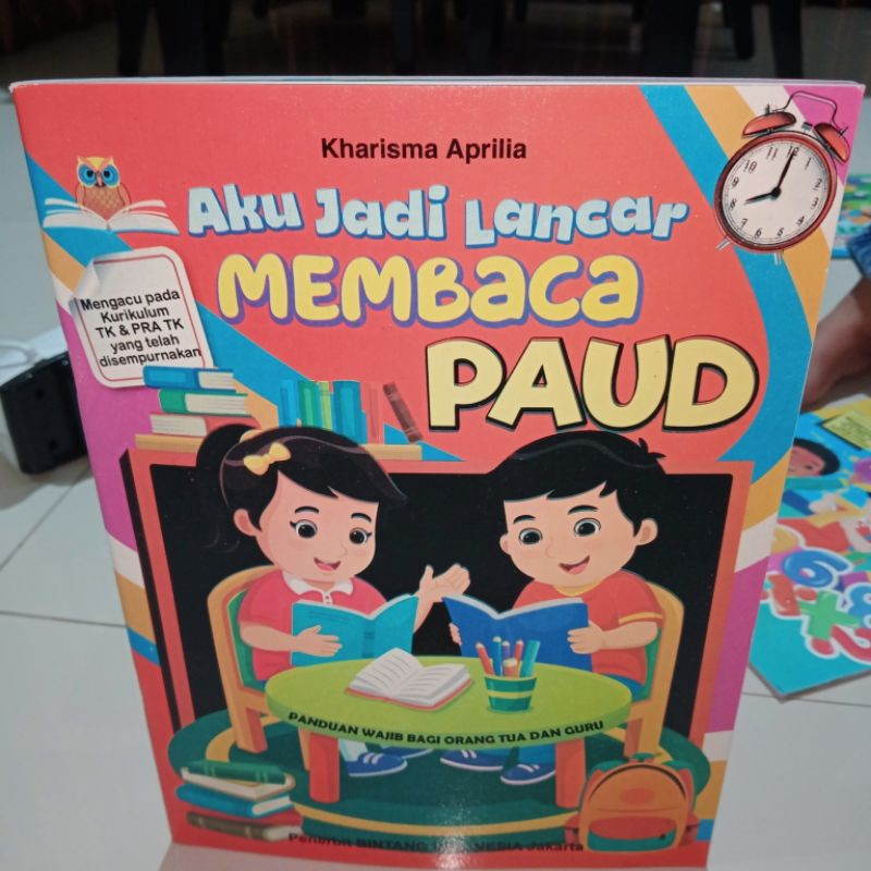 buku paud, buku aku jadi lancar membaca paud A4 (21×30cm)