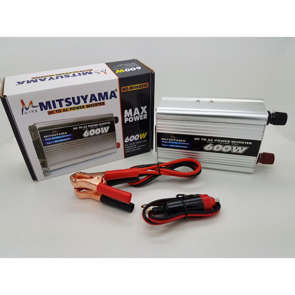 Inverter Power DC To AC 600 Watt With USB 5 V Mitsuyama MS-INV600W | FMS