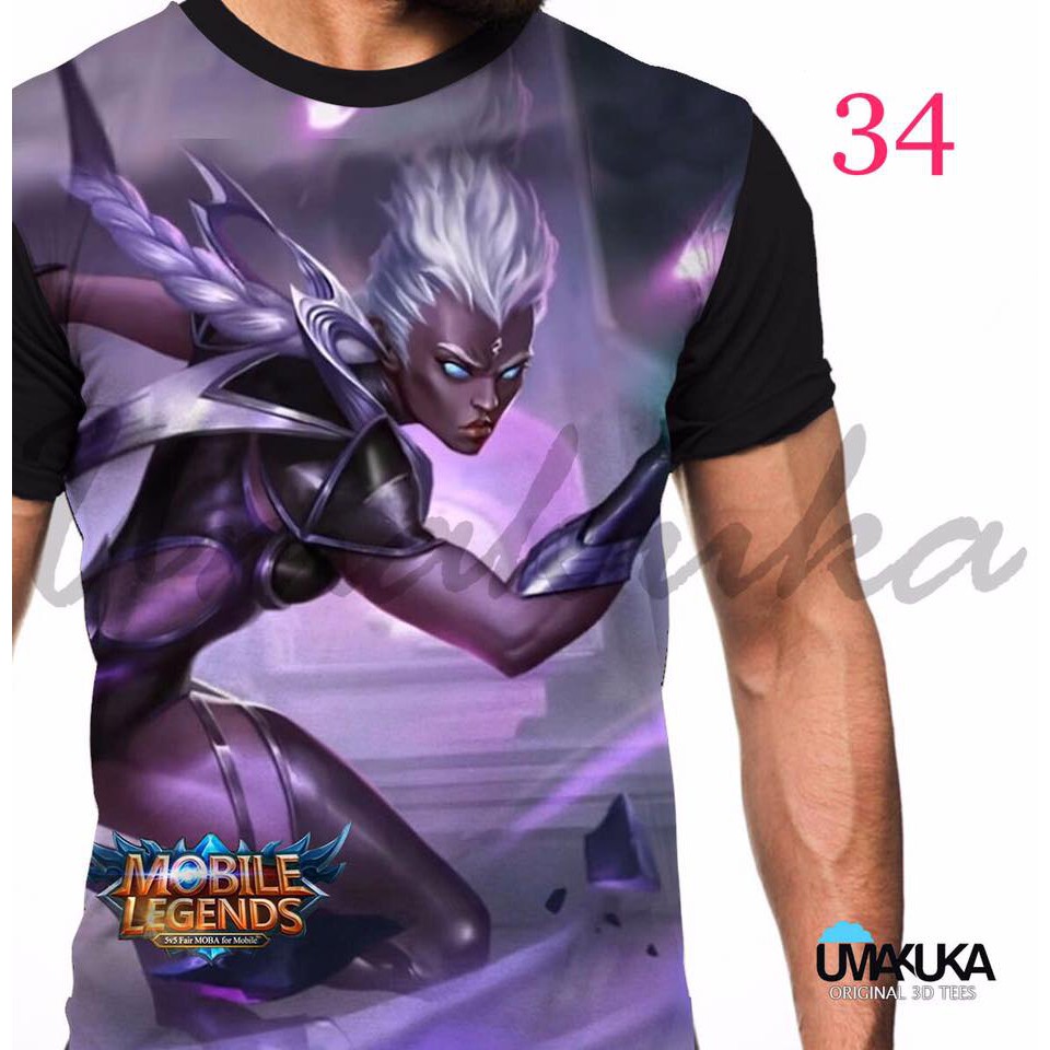 tshirt kaos game mobile legend ML karrie skin alucard baju umakuka 3d original premium murah terbaru