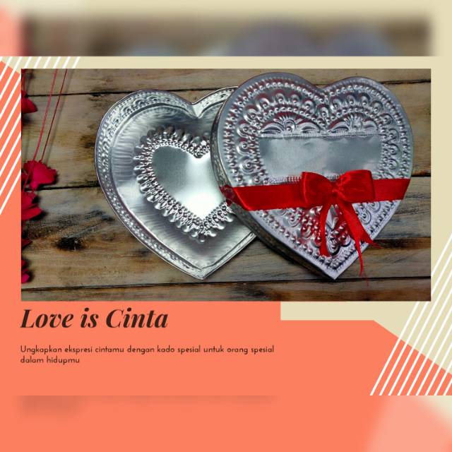 

[Ready Stock] Kotak kado bentuk hati / Heart Gift aluminium ukiran bali