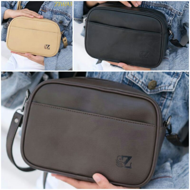 ZIWAFA ASTER BAG ORIGINAL TAS SELEMPANG WANITA TALI PANJANG SLINGBAG BAHAN KULIT SINTETIS WARNA HITA