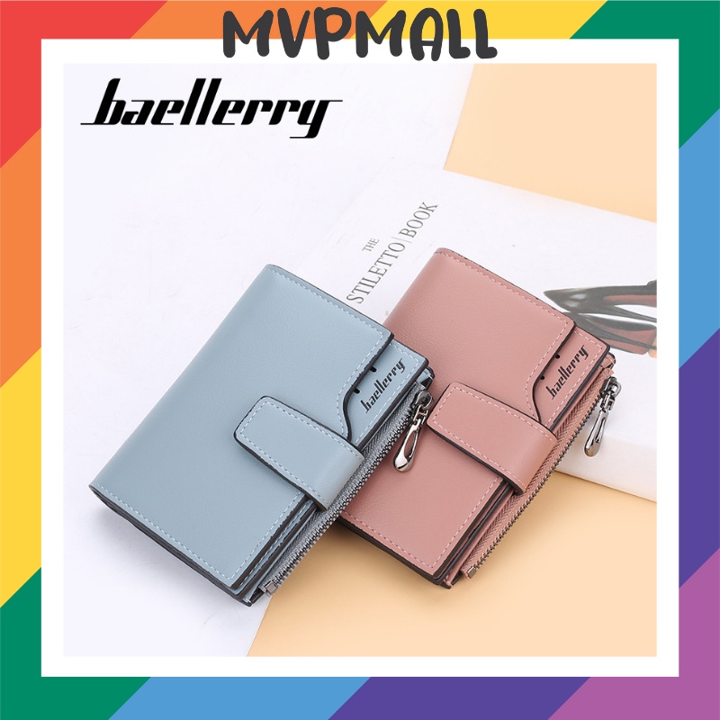 [BISA COD] BAELLERRY N5013 Dompet Wanita Pria Dompet Kartu Lipat Dompet Kulit PU Premium Dompet Baellerry