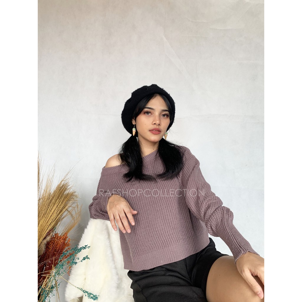 LALISA KNIT SWEATER_Atasan rajut wanita_RajutTebaL7get_Sweater Crop_SweaterKorea-SweaterOversize