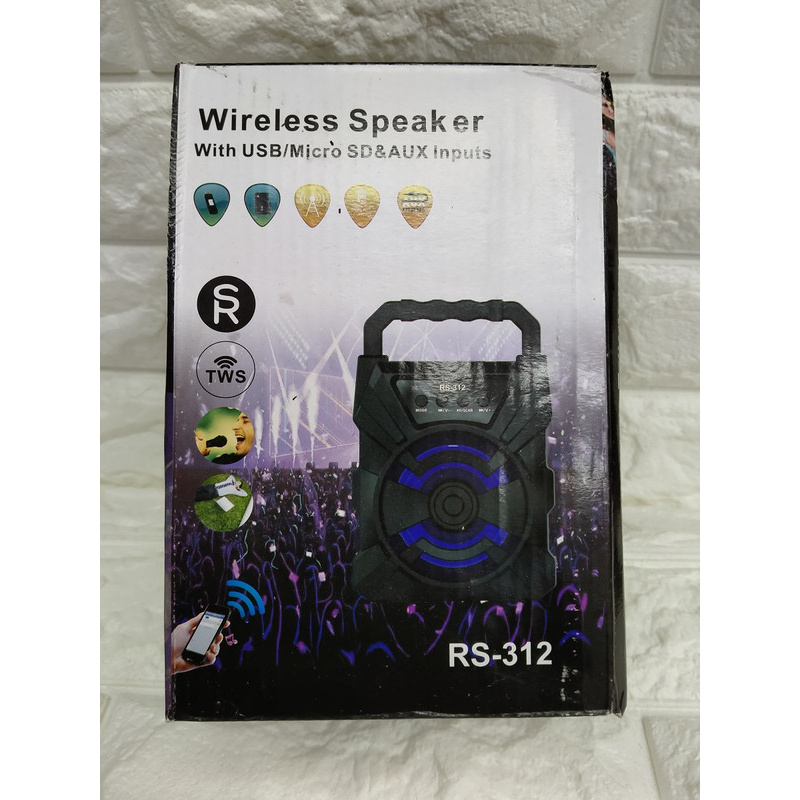 PORTABLE SPEAKER BLUETOOTH BT WIRELESS RS-312 RS 312