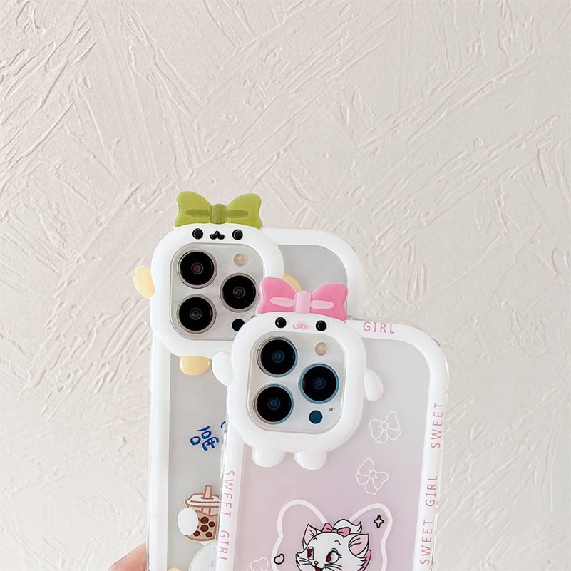 Soft Case Pelindung Bahan TPU Motif Kartun Monster Kecil Untuk iPhone 14 13 12 11 Pro Max X Xr Xs Max 7 8 6 6s Plus SE 2020