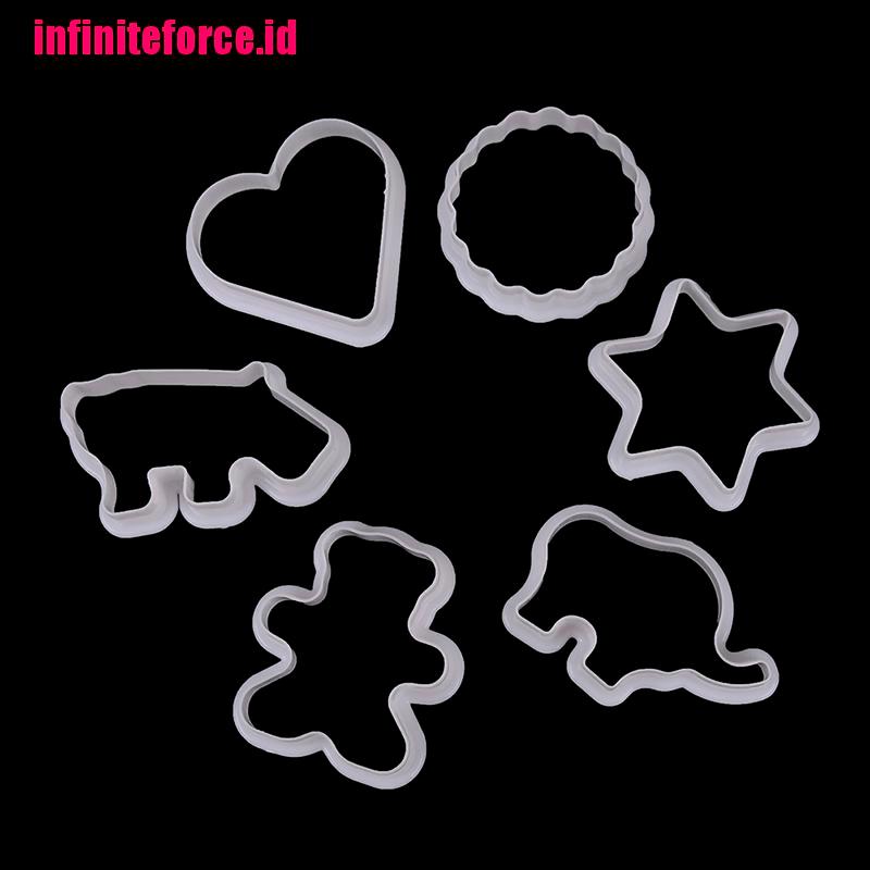 6pcs animal plastic cookie biscuit cutters pastry fondant moulds cake decor tool