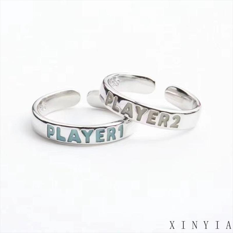 【COD】Cincin Model Terbuka Dapat Disesuaikan Untuk Pria Dan Wanita cincin pasangan bercahaya Hadiah Hari Valentine