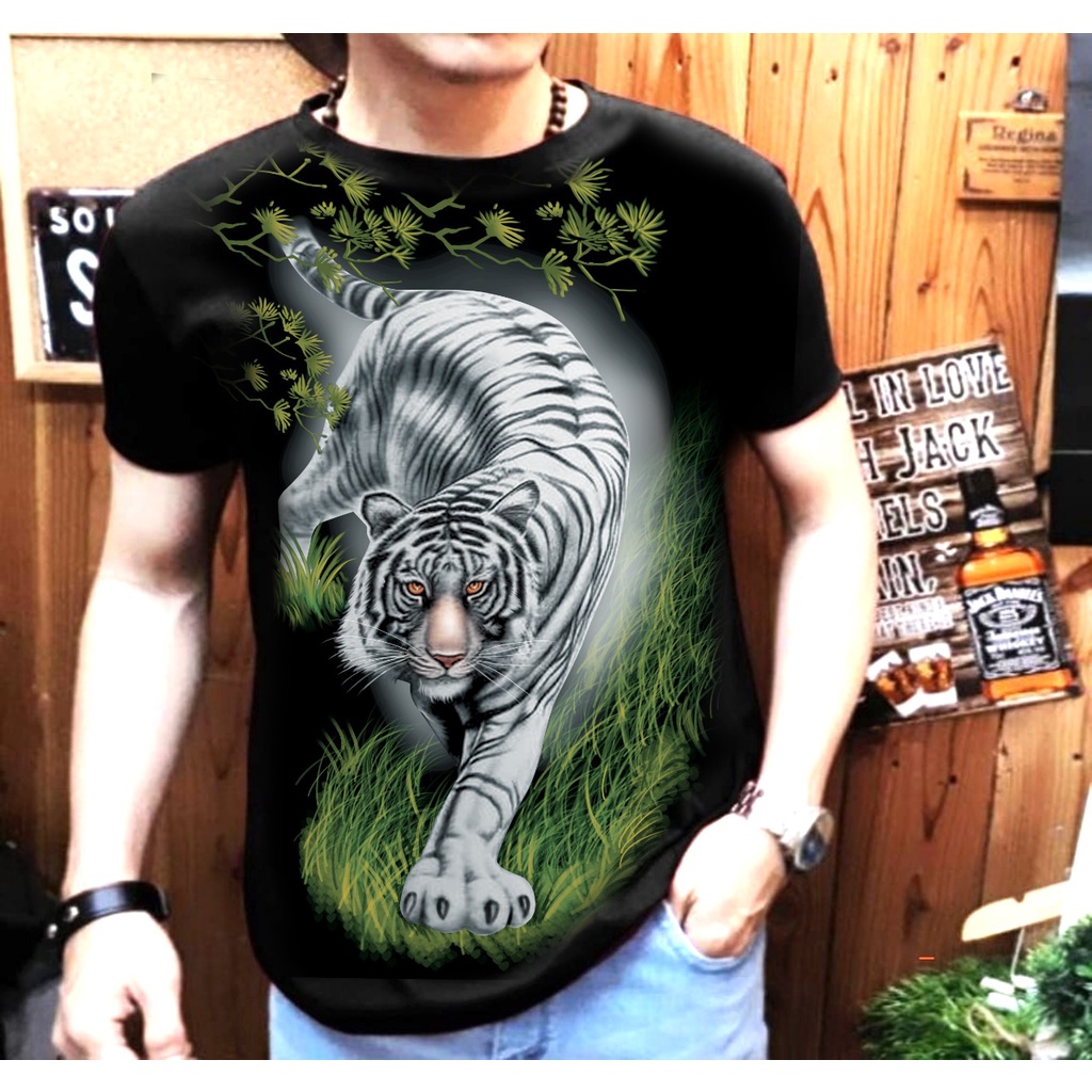 Kaos Distro Pria Gambar Macan MC-10 / UK L-XL-XXL / Shalch Trendy