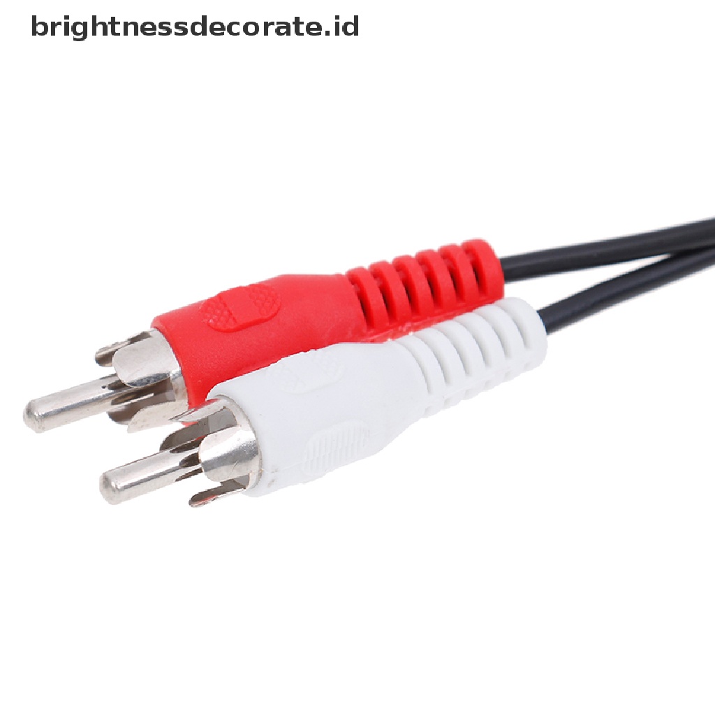 (birth) Kabel adapter jack audio 3.5mm Ke 2 RCA male stereo ohono Untuk speaker