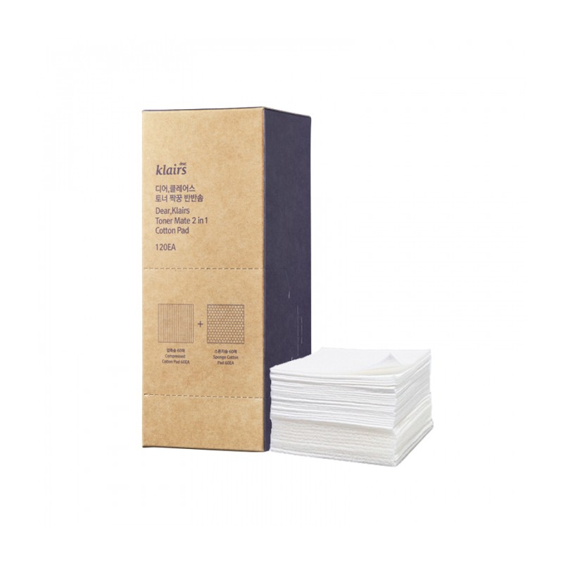 Klairs Toner Mate 2 in 1 Cotton Pad 120ea