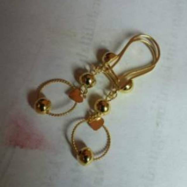 Emas asli Anting mainan bola2 Emas asli 875 dan700