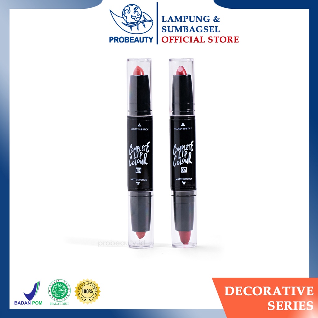 Probeauty complete lip colour stik - lipstick matte & glossy dalam 1 kemasan