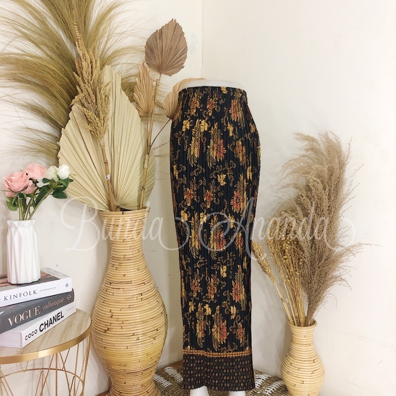 Rok Batik Plisket Fit S - JUMBO All Size-Azalea