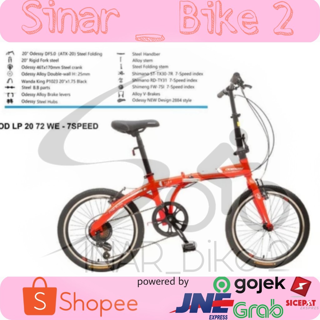 Sepeda Lipat Folding Bike Odessy 20Inch 72 We 7 Speed