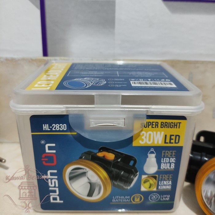 Push on HL-2830 Senter Kepala LED 30 Watt+Bohlam LED 5 Watt PUSH ON HL-2830