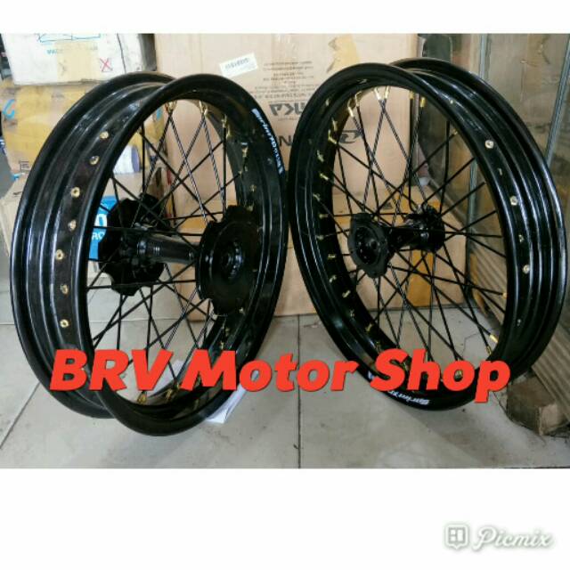 Paketan Velg Tiger Revo - Mega Pro - CB 150 - CBR 150 Tromol Becak Siap Pasang Ring 17