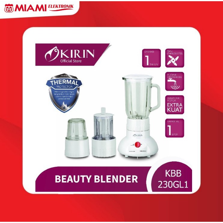 Blender Kirin KBB230GL1 / Blender Kirin Kaca KBB230GL 1 Liter