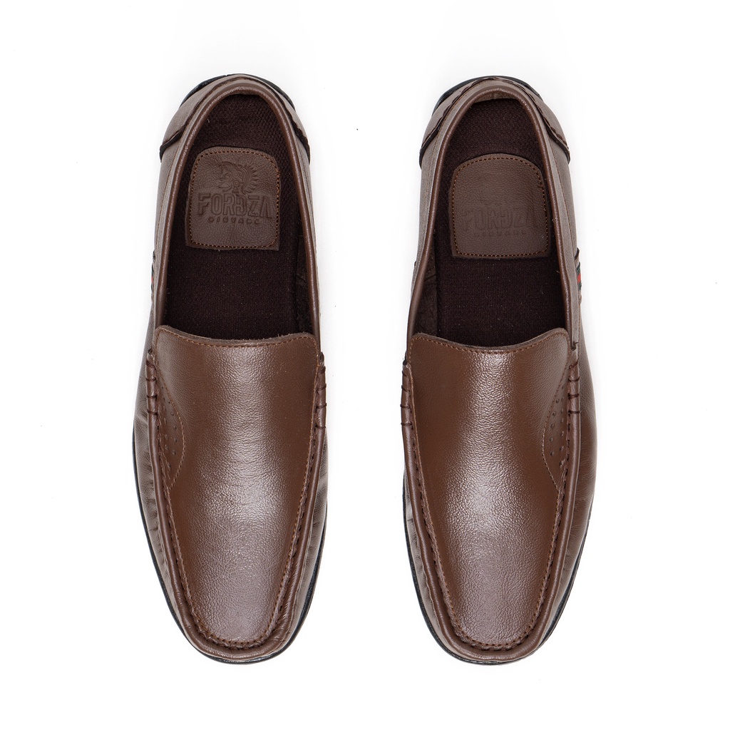 Sepatu Slip On Pria Kulit Asli Loafers Casual Semi Formal D8106