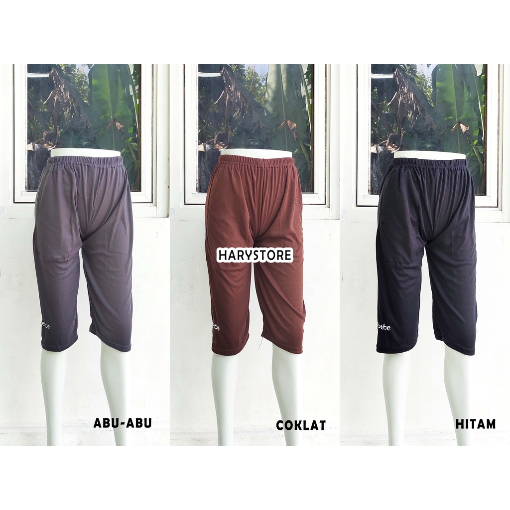 SYD 18- Celana leging pendek 7/8 ibu / legging cewek dalaman harian santai wanita murah fit L XL