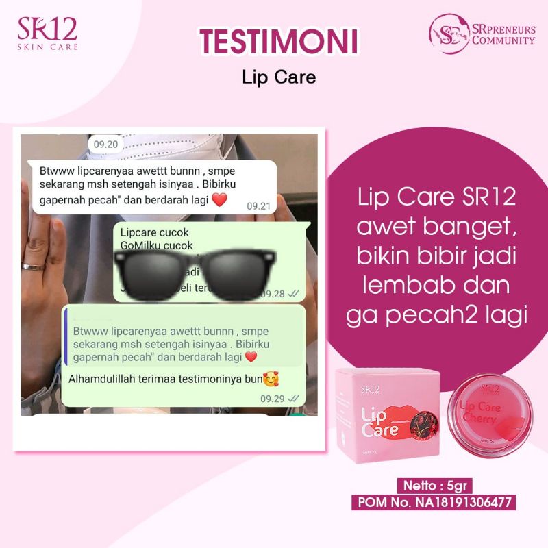 Lip Care SR12 Pencerah Bibir Alami - Lip Balm Pelembab Bibir Kering - Lip Serum Vitamin Bibir