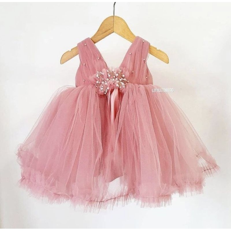 Dress lisya gaun anak baptis ulang tahun pesta neychan request order