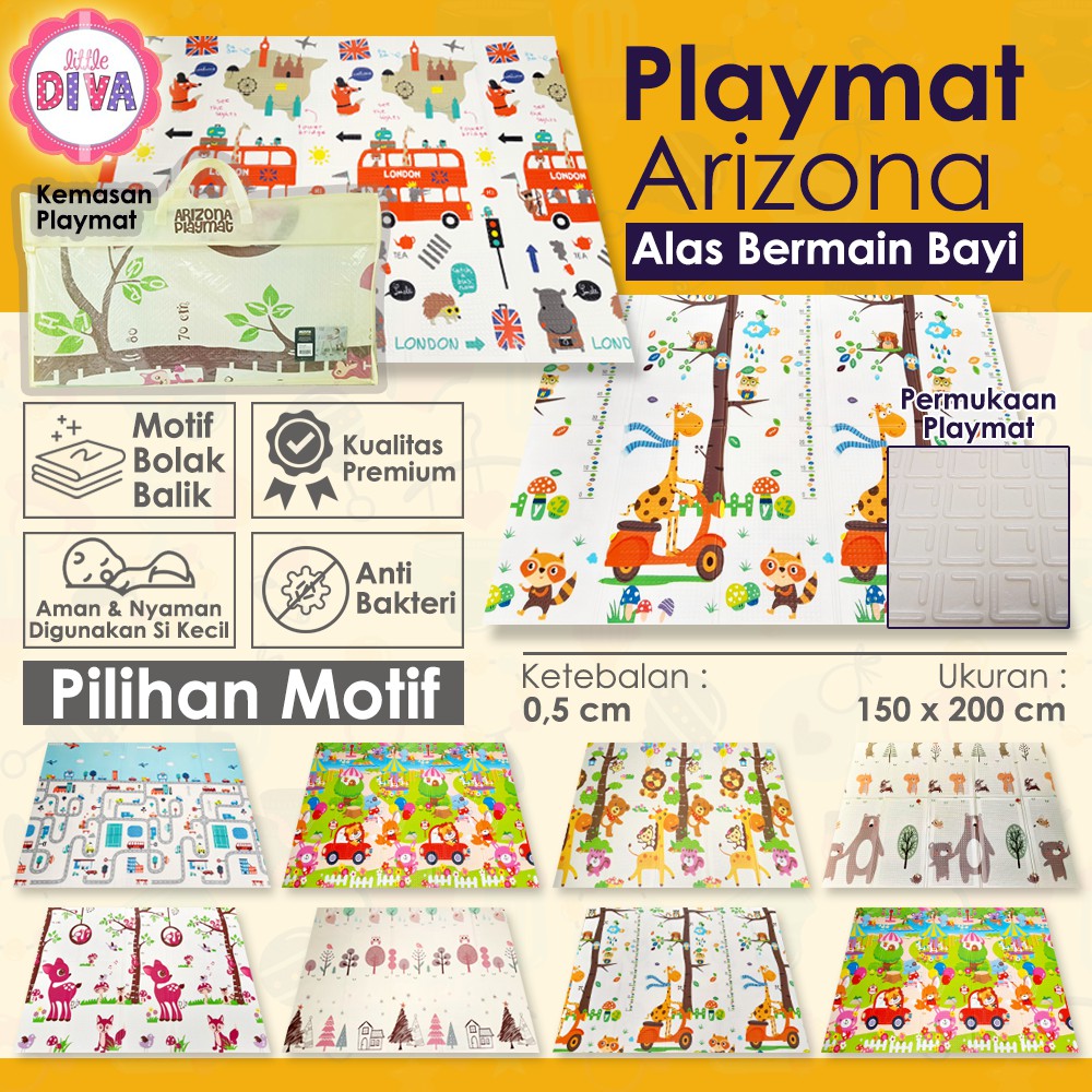 Karpet Lipat Bayi PLAYMAT BABY PREMIUM 150x200 cm Anak play mat matras empuk motif bolak balik 150 2