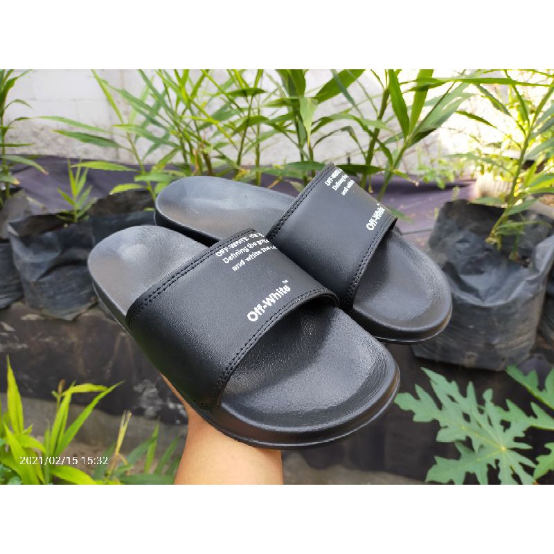 (BISA COD) SENDAL SLOP PRIA OFF WHITE RAGIL BERKUALITAS FREE PAPER BAG FREE MASKEE