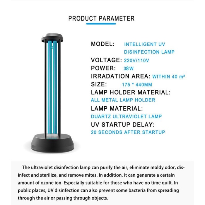 LAMPU UV STERILIZER + OZONE / ULTRAVIOLET GERMICIDAL LAMP