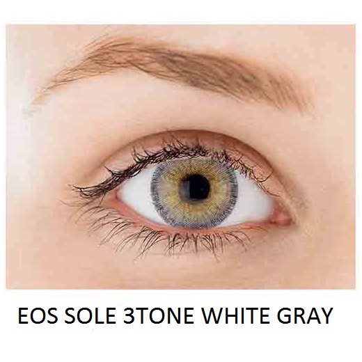 EOS Sole 3 tones (3T three tone) White Gray / Grey (Abu Abu Terang) Softlens