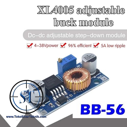 Kit XL4005 5A 75W DC-DC Buck Current Step Down Adjustable Penurun Tegangan BB-56